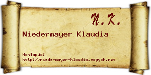 Niedermayer Klaudia névjegykártya